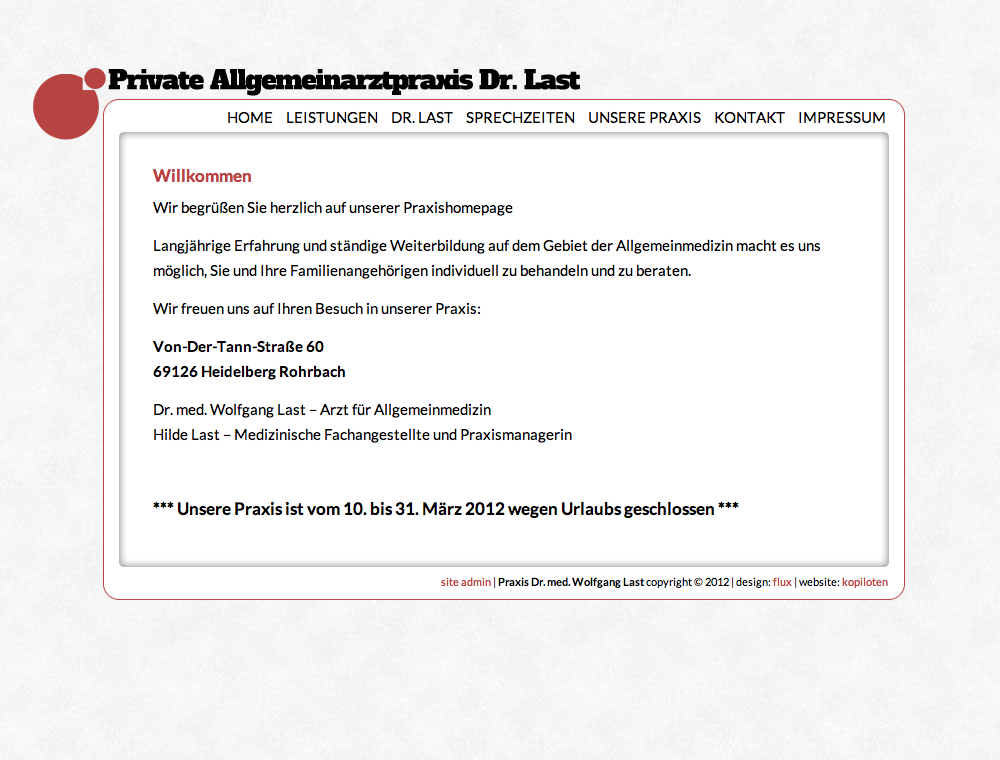 Praxis Dr. Last Website